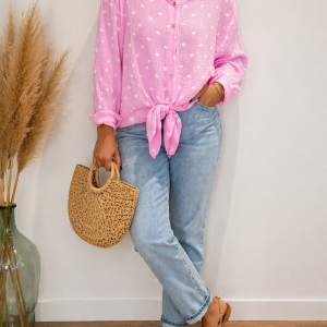 Chemise Alice – Gaze de coton rose ou beige