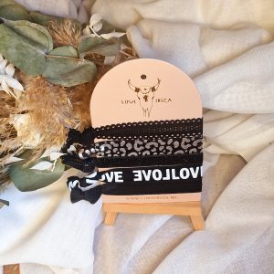 Bracelets élastiques multi-usages LOVE IBIZA - leopard silver