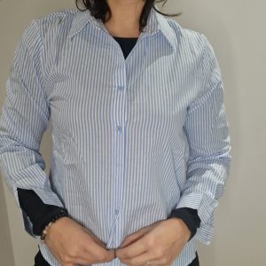 Chemise Célie à rayures bleues