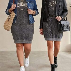 Robe sweat Léna- Motif Léopard