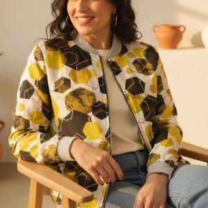 Veste bombers imprimée Emma Géométrique