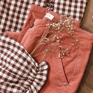 Chemise Vichy Chocolat à Volants