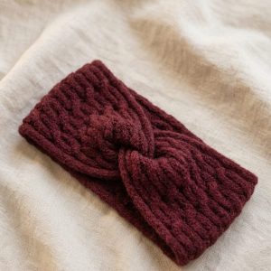 Bandeau tricot femme – Headband bordeaux